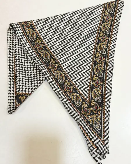 Pañuelo Blanco & Negro Trenza Paisley