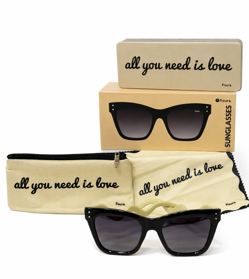 Gafas de sol patilla ondulada Fisura "All you need is love"
