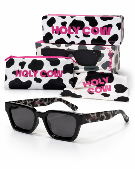 Gafas de Sol Blancas y Negras Estampado Vaca