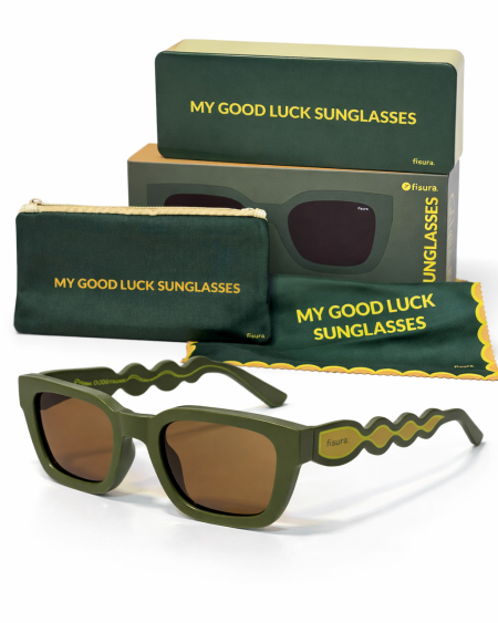 Gafas de Sol Verdes Onduladas