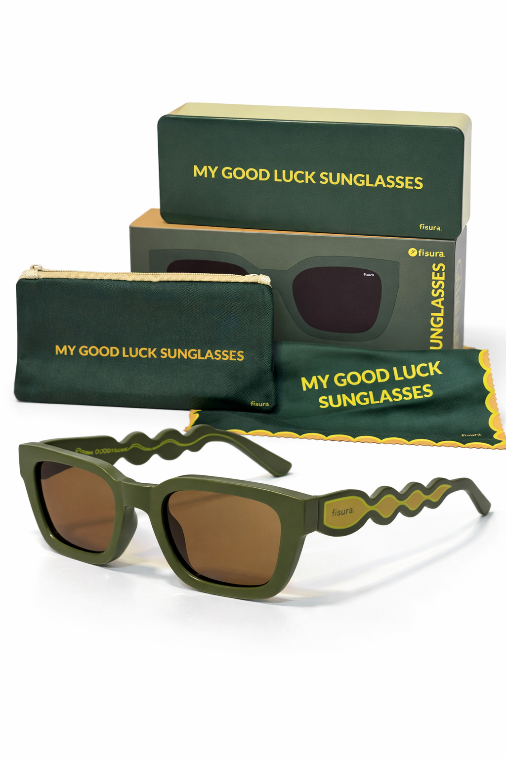 Gafas de Sol Verdes Onduladas