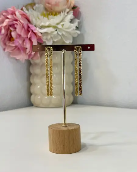 Pendientes Dorados de Tiras Texturizadas