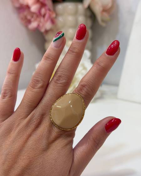 Anillo Acuarela Beige Mate