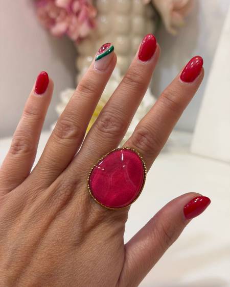 Anillo Acuarela Fucsia