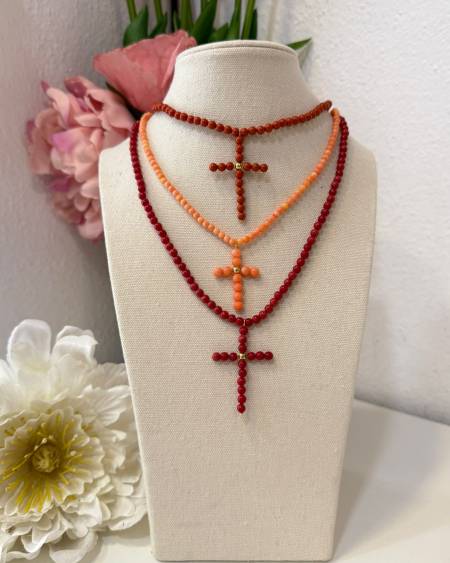 Collar Cruz Bolitas